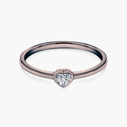 Pierścionek zaręczynowy Pure: czarne złoto, diament w szlifie serce